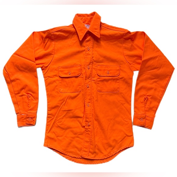 Neon Orange Button Down - Picture 1 of 2